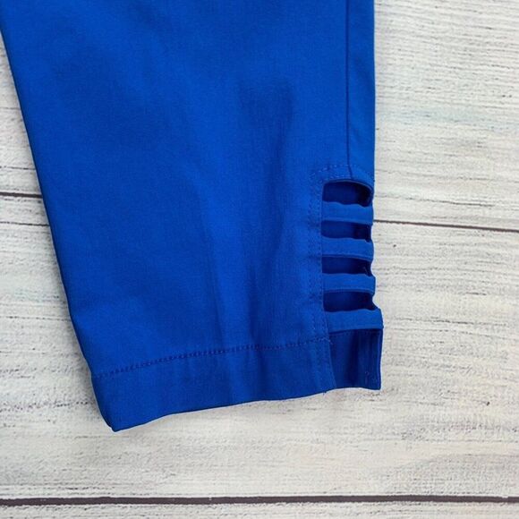 SlimSation Crop Pants sz 4 Bright Blue Stretch Pull on Inseam 23" New NWT - Picture 5 of 10